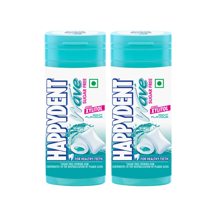 Happydent Wave Sugarfree Mint Chewing Gum 18 Pcs - Pack of 2