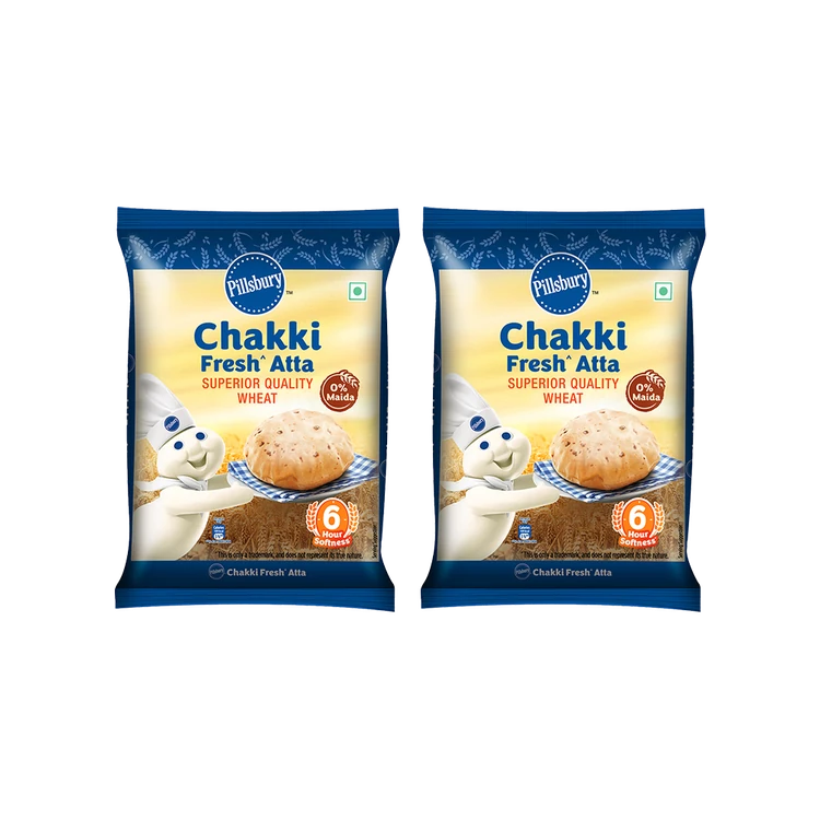 Pillsbury Chakki Fresh Atta (0% Maida) - Pack of 2 (Godihittu)