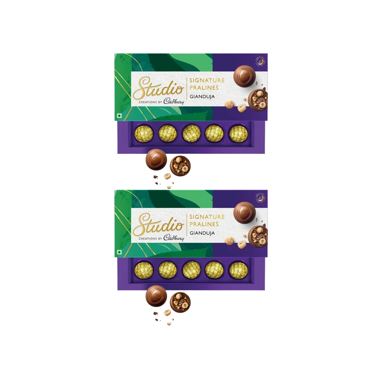 Cadbury Studio Gianduja Hazlenut Signature Pralines Chocolate Gift Pack - Pack of 2