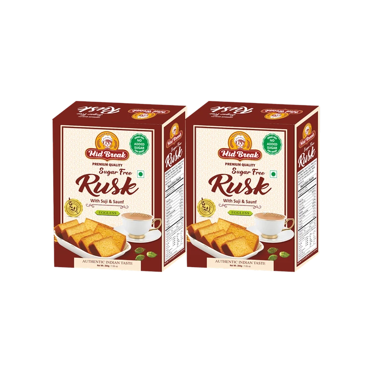 Mid Break Sugar Free Rusk with Suji & Saunf