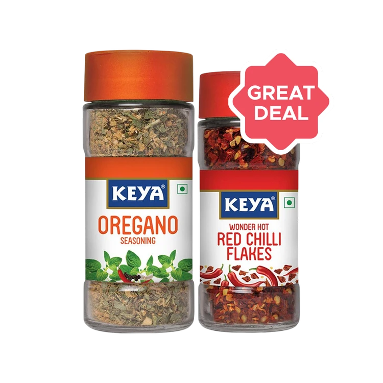 Keya Oregano Seasoning +  Red Chilli Flakes Combo