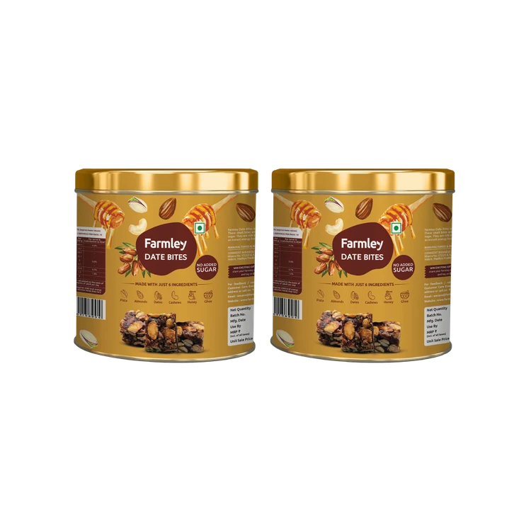 Farmley Date Bites Dry Fruit Burfi (No Added Sugar) - Pack of 2
