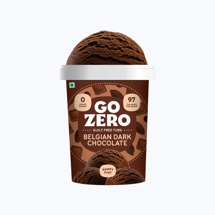 Go Zero Belgian Dark Chocolate Low Calorie Guilt Free Ice Cream Tub