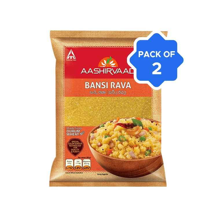 Aashirvaad Bansi Rava - Pack of 2 (Rave)