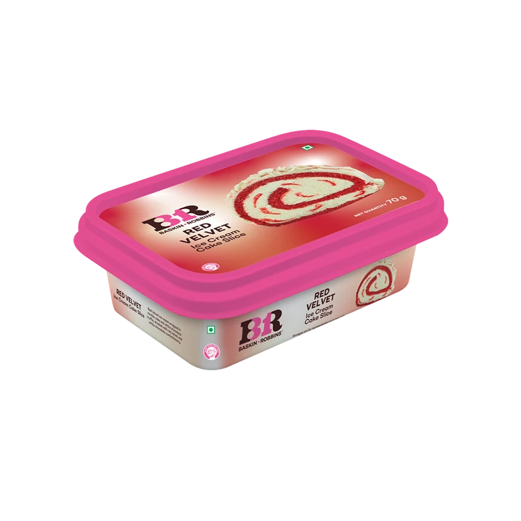 Baskin Robbins Red Velvet Roll Ice Cream Cake Slice