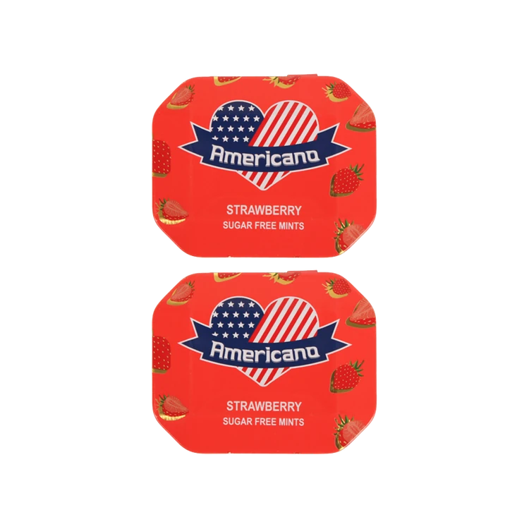 Americano Strawberry Sugar Free Mint Candies - Pack of 2