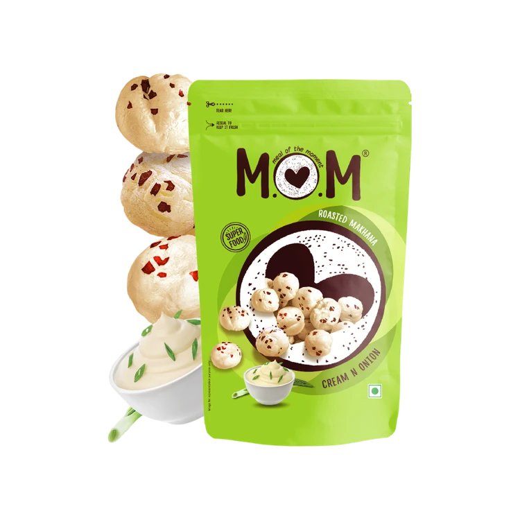 Cream & Onion Roasted Makhana by MOM - Meal Of The Moment