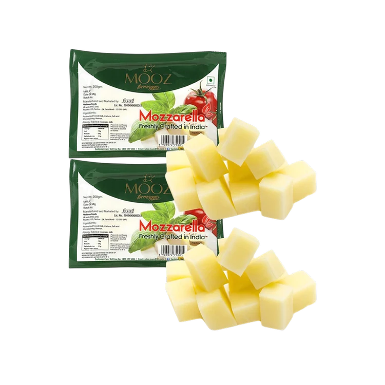 Mooz Pizza Mozzarella Cheese Block - Pack of 2