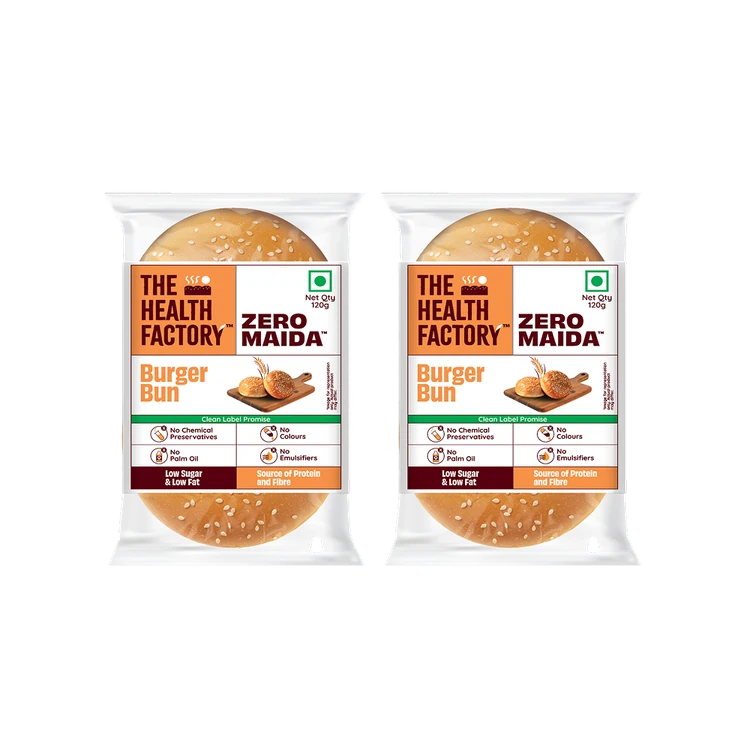 The Health Factory Zero Maida Burger Bun - Pack of 2