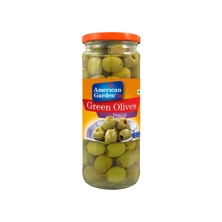 American Garden Green Pitted Olives