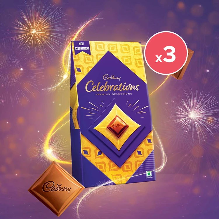 Cadbury Celebrations Premium Selection Diwali Chocolate Gift Pack - Pack of 3