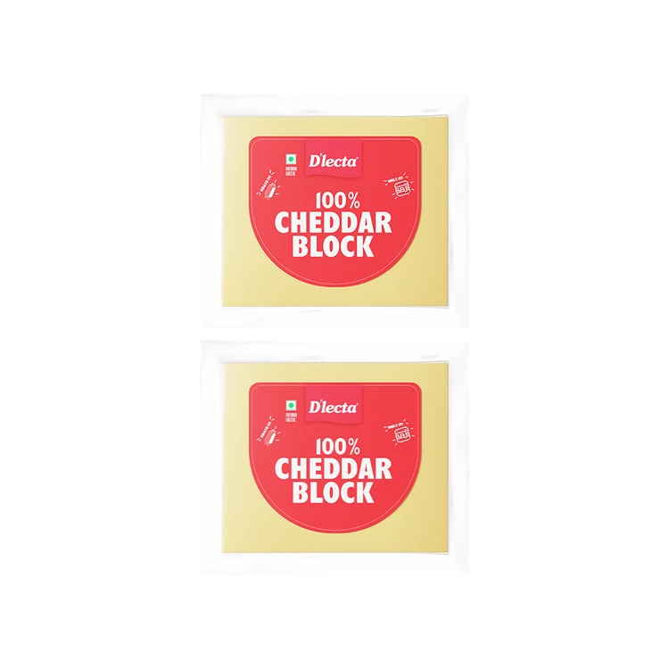 D'lecta 100% Cheddar Cheese Block - Pack of 2