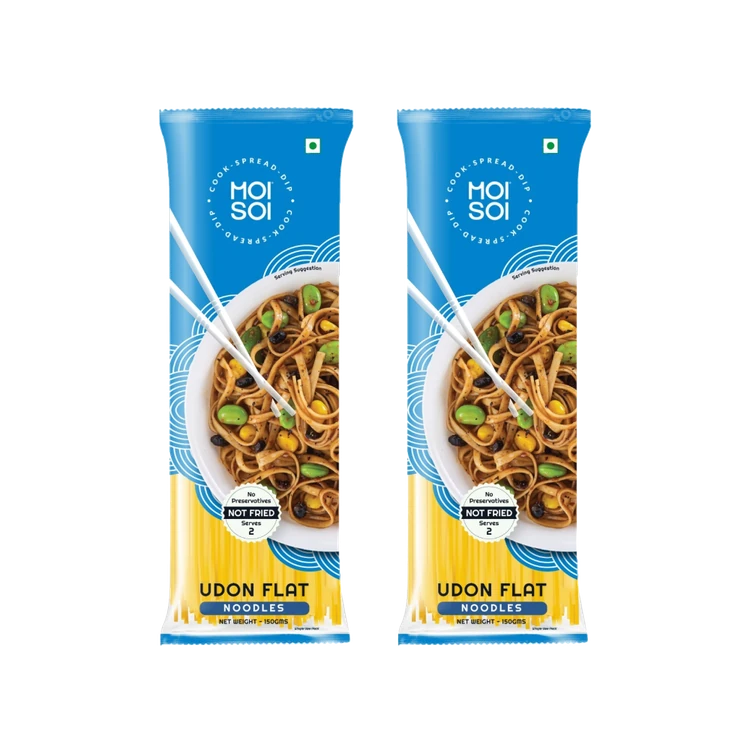Moi Soi Udon Flat Noodles - Japanese Noodles - Pack of 2