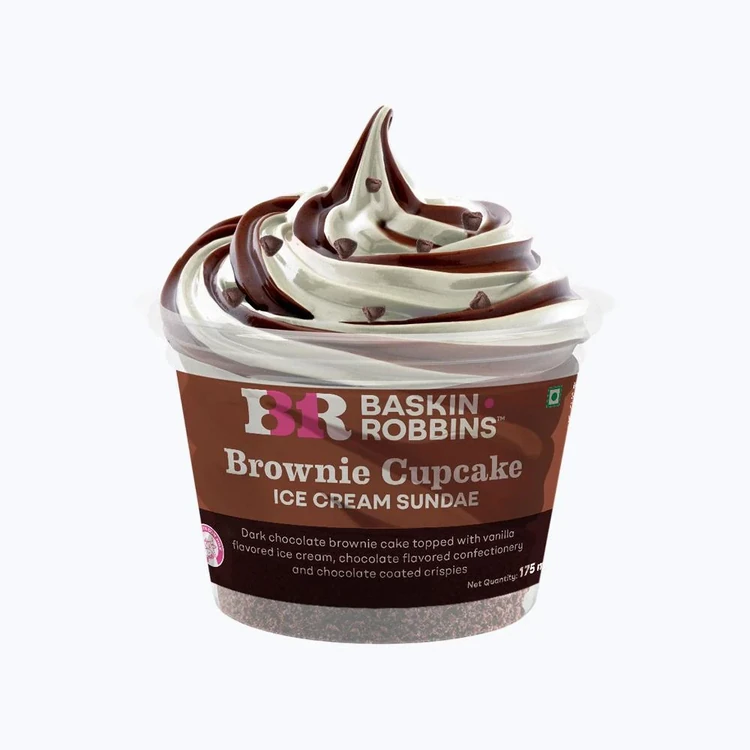 Baskin Robbins Brownie Cupcake Ice Cream Cup Sundae