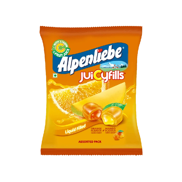 Alpenliebe Juicyfills Flavour Assorted Candy (Orange & Mango 100 Pieces)