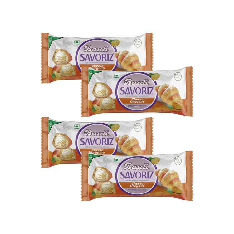 Bauli Savoriz Cheese Oregano Crème Croissant - Pack of 4