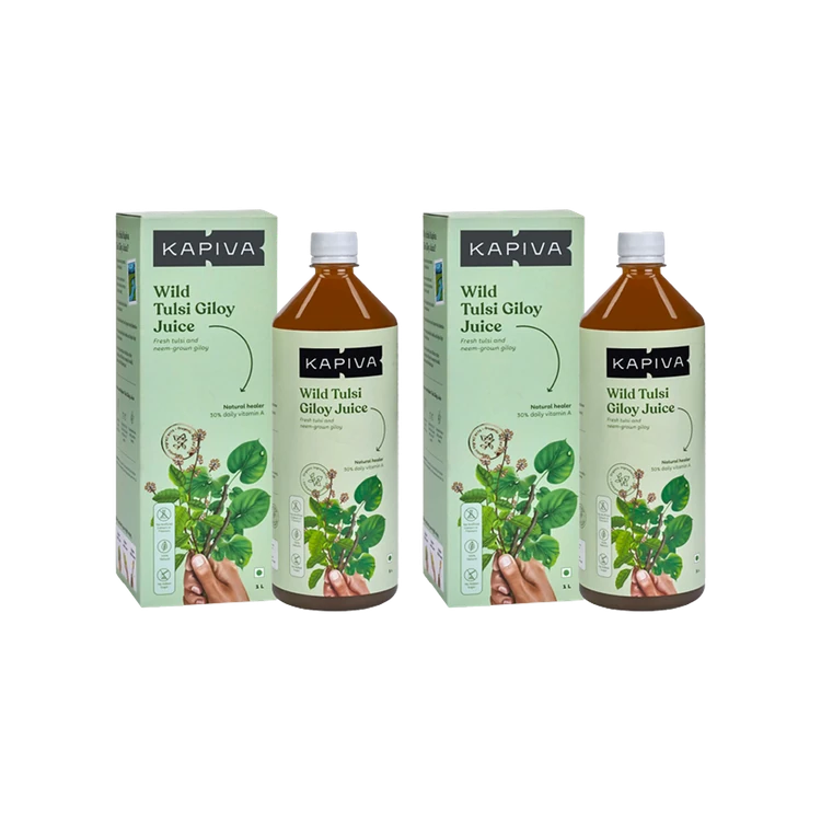 Kapiva Ayurveda Tulsi Giloy Herbal Juice (Natural Healer) - Pack of 2