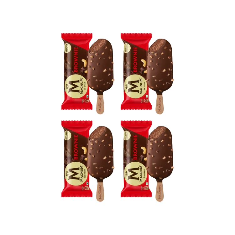 Kwality Walls Magnum Brownie Ice Cream Stick - Pack of 4