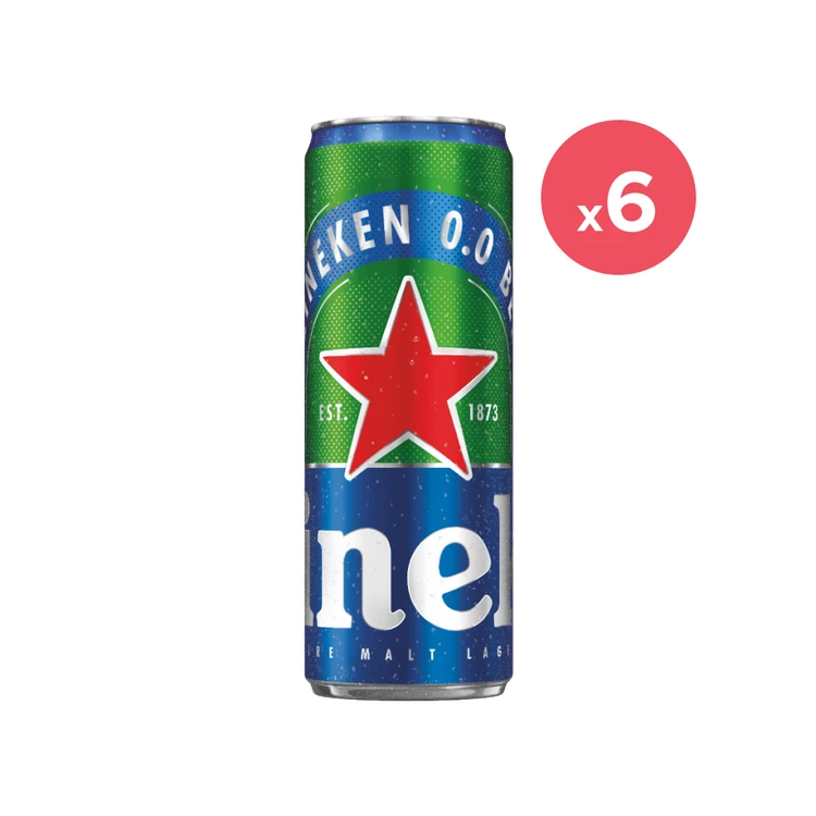 Heineken 0.0 Non Alcoholic Beer - Pack of 6