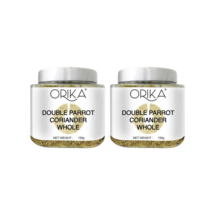 Orika Double Parrot Coriander Seeds Whole (Kottambari/Dhaniya) - Pack of 2 (Dhanya Kaalu)