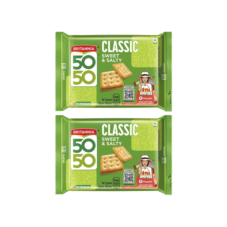 Britannia 5050 Sweet & Salty Biscuit - Pack of 2