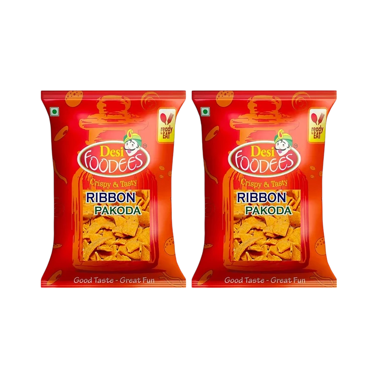Desi Foodees Ribbon Pakoda Namkeen Snacks - Pack of 2