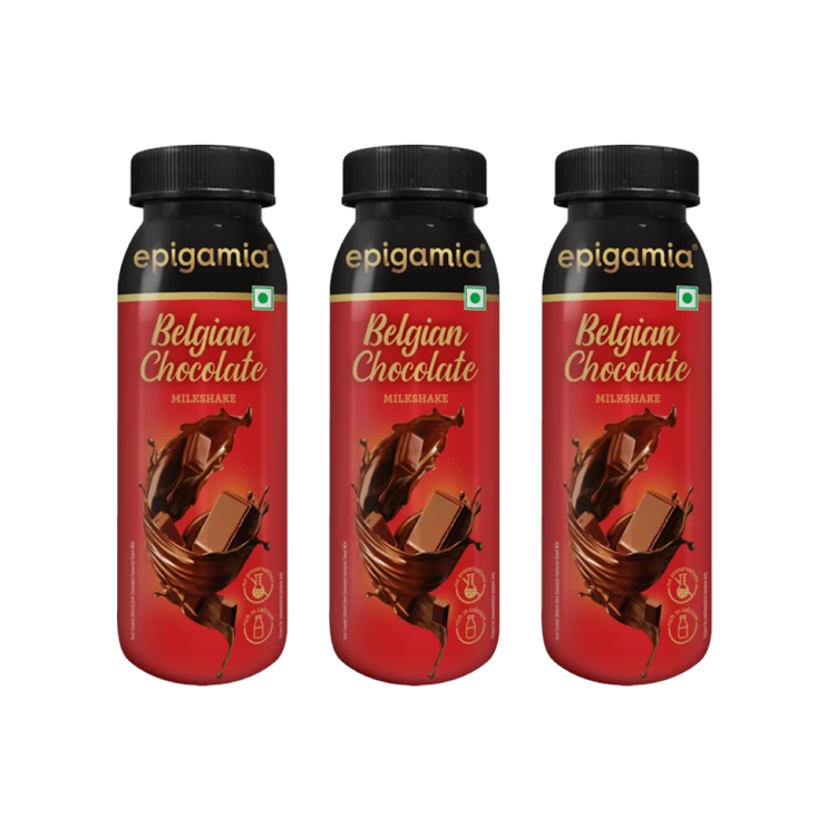 epigamia Belgian Chocolate Milkshake - Pack of 3