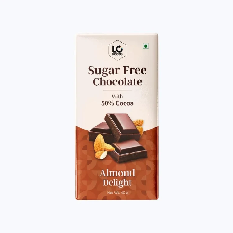 Lo! Foods Sugar Free Dark Chocolate Bar (Almond Delight)