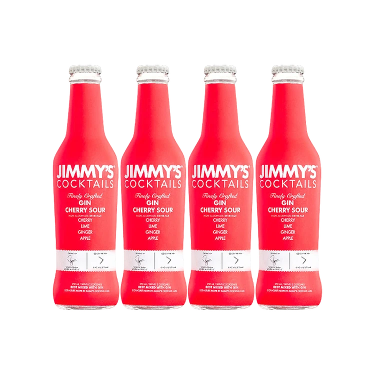 Jimmy's Gin Cherry Sour Cocktail Mix - Pack of 4