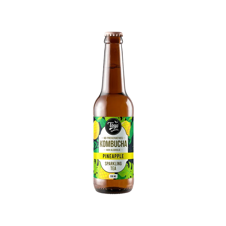 Toyo Kombucha Low Sugar Pineapple Non-Alcoholic Sparkling Tea