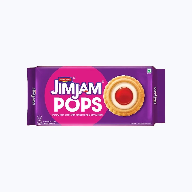 Britannia Treat Jim Jam Pops Crunchy Open Cookies