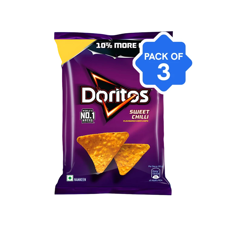 Doritos Sweet Chilli Flavour Nachos - Pack of 3