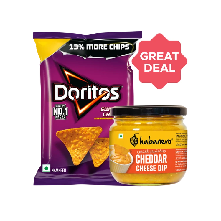 Habanero Creamy Cheddar Cheese Dip + Doritos Sweet Chilli Flavour Nachos Combo