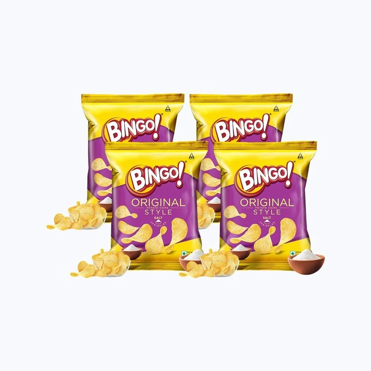 Bingo Original Style Salt Potato Chips - Pack of 4