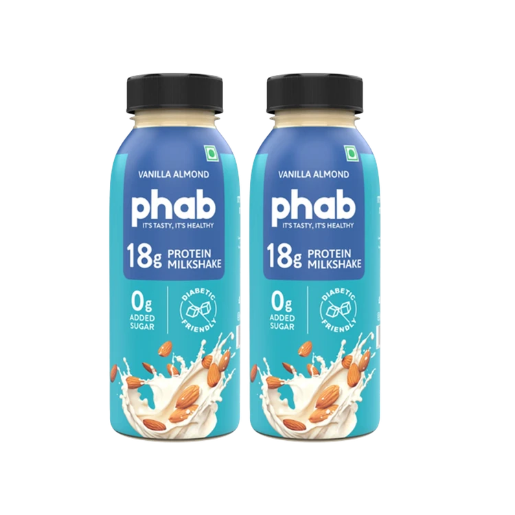 Phab 18g Protein Vanilla Almond Milkshake - Pack of 2