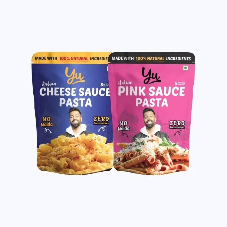 Yu Cheese Sauce Instant Wheat Pasta (Penne) +  Pink Sauce Instant Wheat Pasta (Penne) Combo