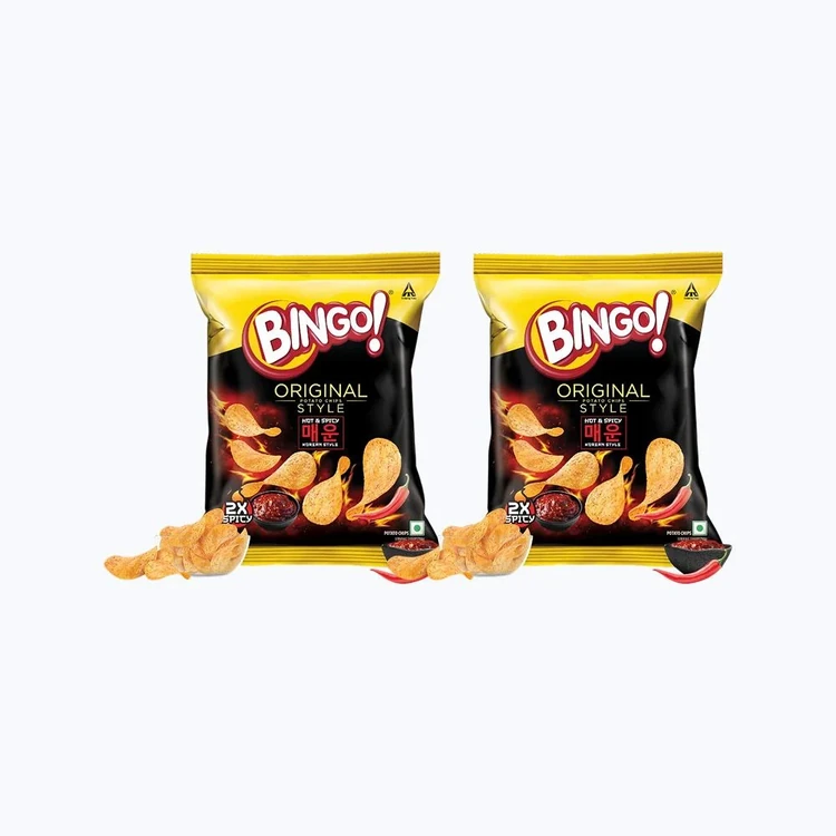 Bingo Original Hot & Spicy Korean Style Potato Chips - Pack of 2