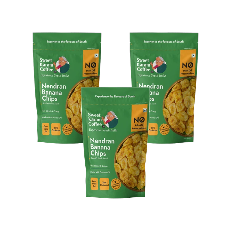 Sweet Karam Coffee Nendran Banana Chips - Pack of 3