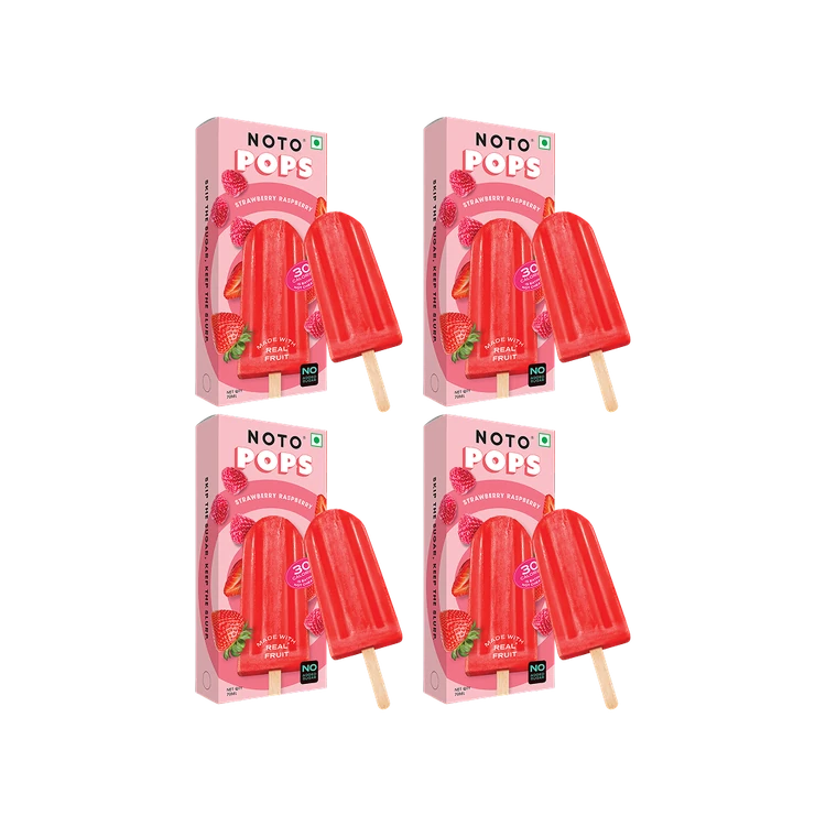 Noto Strawberry Raspberry Ice Cream Popsicle - Pack of 4