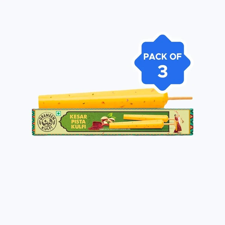 Grameen Kesar Pista Kulfi Stick - Pack of 3