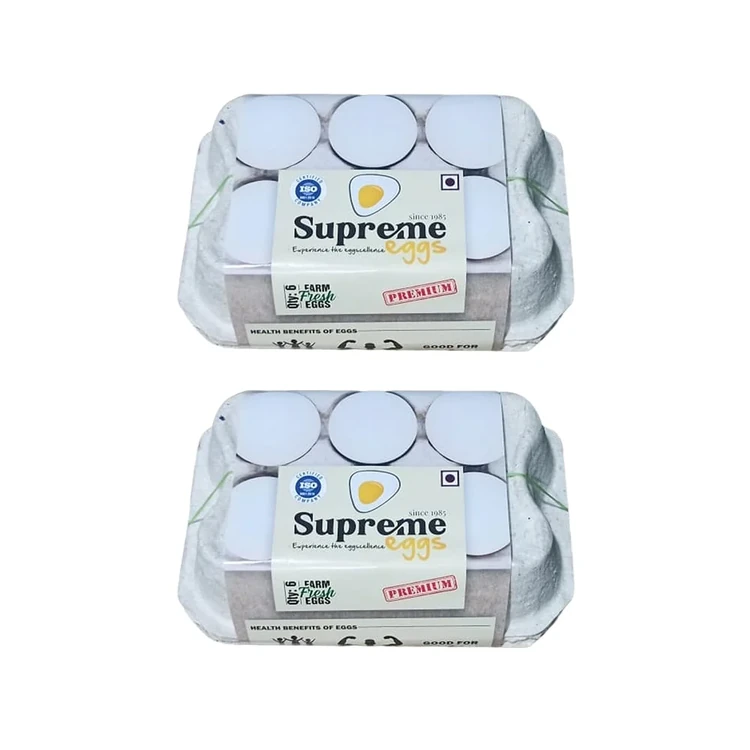 Supreme Premium White Protein Rich Eggs (Vitamin A, D, B12) - Pack of 2
