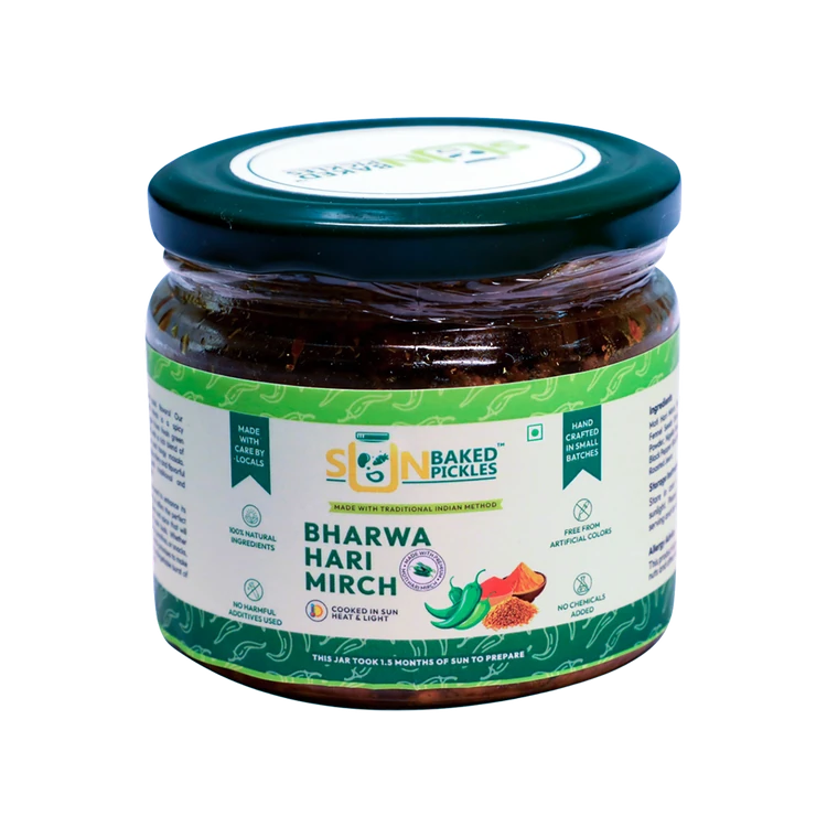 Sun Baked Pickles Bharwa Hari Mirch Pickle