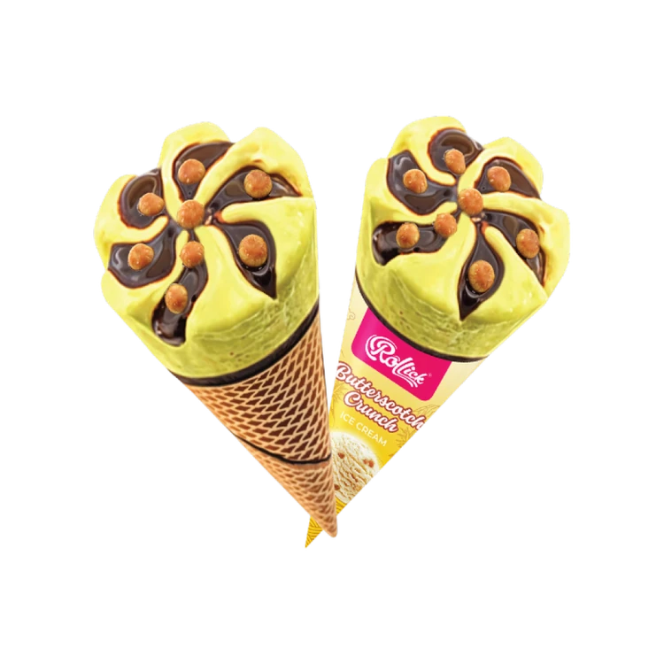 Rollick Buttersoctch Ice Cream Cone