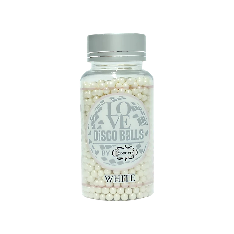Confect Edible White Disco Balls Sprinkles (For Cake Decoration)