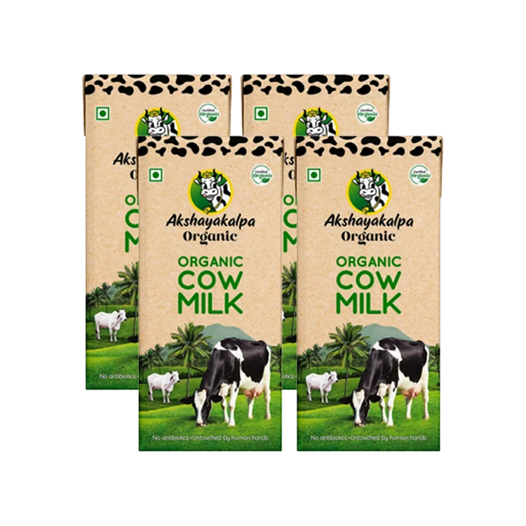 Akshayakalpa Organic Cow Milk - Pack of 4