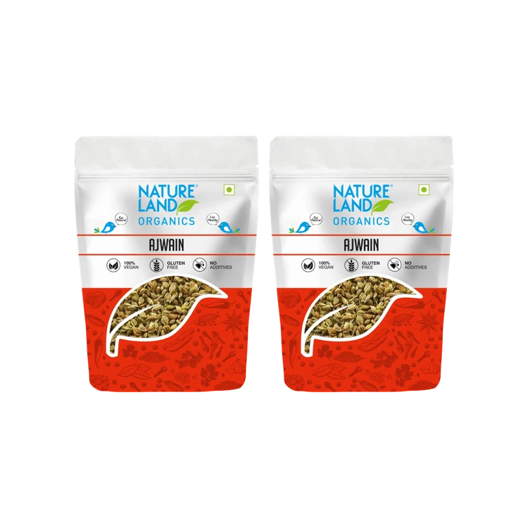 Natureland Carom Organic Ajwain Seeds - Pack of 2