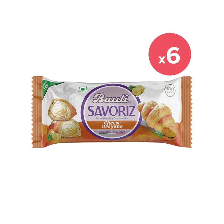 Bauli Savoriz Cheese Oregano Crème Croissant - Pack of 6
