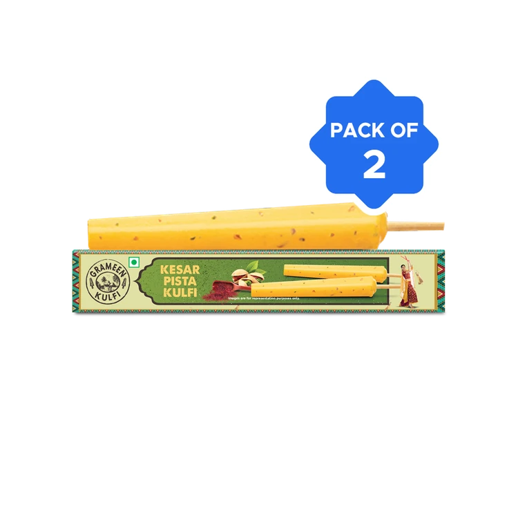 Grameen Kesar Pista Kulfi Stick - Pack of 2