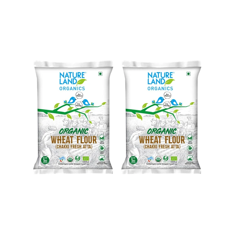 Natureland Whole Wheat Organic Atta - Pack of 2