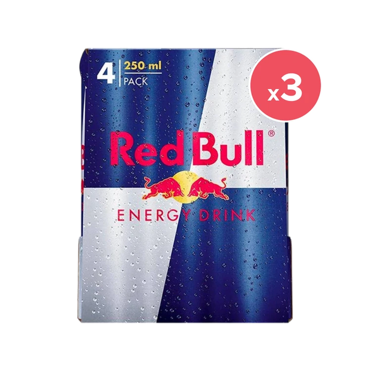 Red Bull Energy Drink (4 x 250 ml) - Pack of 3
